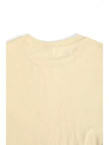 Suave Break The SystemPlus Size - Talla Grande - Una camiseta de manga corta para mujer de estilo neoyorquino, hecha de tela pura y transpirable, con un corte holgado y el texto impreso "New York 23". This Casual Top Is Perfect For Daily Wear, Showcasing A Letter PatternRound Neck Loose Fit T-Shirt,  mujer, blusa para mujer, ropa deportiva de mujer - Albaricoque - Ver 2