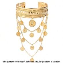 Bohemian Exaggerated Coin Tassel Wide Bracelet - Vintage Jewelry Body Accessory - Multicolor - View 6