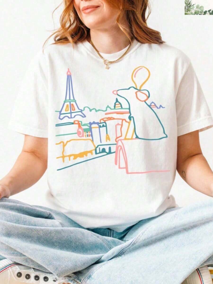 Camiseta de manga corta para mujer de talla grande con estampado de grafiti de corona - Diseño "BIG MAMA" con corona y corazones, estampado geométrico, cuello redondo transpirable, lavable a máquina, comodidad para todas las estaciones, estilo casual y moderno. - Blanco 5 - Ver 1