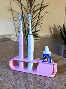 Porte-brosse à dents & Presse-dentifrice, Organisateur de comptoir de salle de bain, Support de rangement pour brosse à dents, Accessoires de salle de bain, Solution de rangement idéale pour la salle de bain de la maison - Multicolore - Voir 3