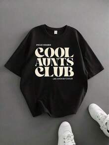Camiseta unisex de manga corta, T Camisa Imprimir Gráfico Camisetas Tamaño Plus Informal Negro Tejido de punto Tela Regular Camiseta Con Redondo Cuello Corto Mangas Y Divertido Eslogan PrintSummer Tops, Camisa Jugadores adecuados hombre, , ,  mujer,romwe hombres, boho chic,maestras regalos,camiseta para conjuntos de mujer con curvas para mu,y2k, - Negro - Ver 6