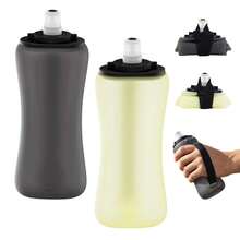 1 Pack Collapsible Water Bottles 350ml(11.84 Oz), 2026 New Reusable Running Foldable Water Bottle, Leakproof Travel Water Bottle For Running, Hiking, Travel, Outdoors, Camping (1, Blue) - 黑+黃 - 查看 1