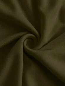 Camiseta sin mangas negra elegante de unicolor, de estilo minimalista y versátil, con pliegues, adecuada para verano y otoño, para mujer (VIVINA) - Verde militar - Ver 5