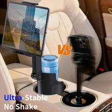 xnyocn Giá đỡ máy tính bảng gắn vào khay đựng cốc, giá đỡ điện thoại gắn trên cốc xe hơi chắc chắn với đế điều chỉnh được, giá đỡ máy tính bảng để bàn xoay 360° tương thích với iPad Pro 12.9/11, Air, Minitab và tất cả các loại điện thoại thông minh, đế cắm chắc chắn cho ô tô, xe tải và SUV. - Xem 7