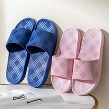 Shower Slipper Slippers Men's Household Non-Slip Summer Indoor Couple Home Bathroom Bathing Women's Summer-black-40-41 Black 44/45 EU - Negro - Ver 3