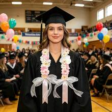 The Perfect Choice For The 2026 Graduation Ceremony - A Sturdy Hawaiian Graduation Lei, Tropical Orchid And Mixed Flower Necklace With Artificial Flowers, A Hawaiian Lei Gift Suitable For Men's And Women's Parties, Graduation Celebrations, And Proms - màu vàng - Xem 6