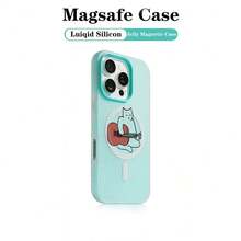 Funda Magnética con Diseño de Gato con Guitarra para iPhone 11 12 13 14 15 16 MAX PLUS YNZO - Menta - Ver 3