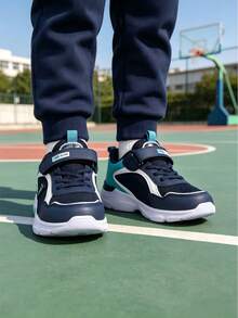 Kids' Lightweight Breathable Mesh Casual Outdoor Sneakers With Hook And Loop Closure - Blue - View 5