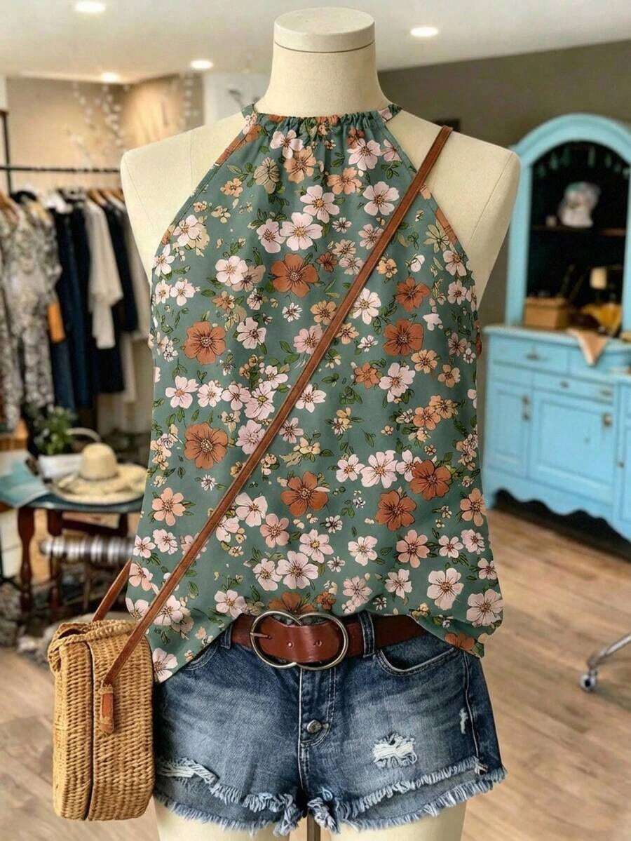 Camiseta de tirantes de algodón de unicolor y versátil para mujer, adecuada para primavera y verano - Multicolor 6 - Ver 1