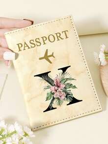 1pc A-Z 26 Letters Fashionable Letter Print Stylish Burgundy Passport Cover, Premium PU Leather Passport Wallet With Multi-Card Pockets For Credit Cards, Boarding Passes, And IDs, Compact And Portable Travel Essentials Organizer For Women, Men - Pink - View 17