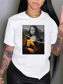 Camiseta deportiva de mujer con cuello redondo y manga corta, diseño gráfico de elementos del Festival de la Cerveza Alemana, moda - [Blanco] - Ver 3