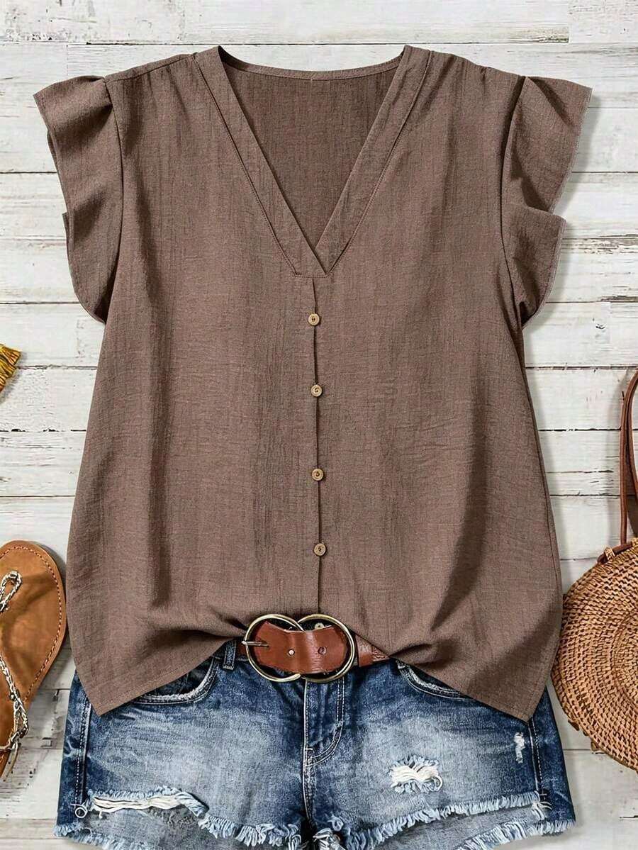 Women's Textured Casual Shirt, Versatile For Summer, Summer Top - 多色 2 - 查看 1
