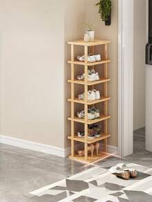 1pc Multi-Size Stackable Bamboo Shoe Rack, Vertical Narrow Design, Suitable For Entryway, Bedroom, Office. Multi-Functional Bamboo Storage Rack. Natural Wood Open Storage Rack, Suitable For Hallway. Multi-Layer Storage Rack, Essential For Small Spaces, Rental Apartments, Dorms. Space-Saving Storage Rack Essential - Multicolor - View 8