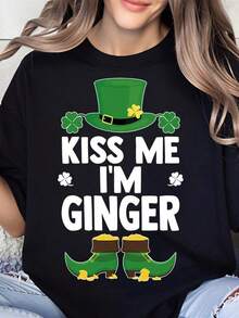 Im Ginger St. Patrick's Day T-Shirt With A Lucky Hat And Boots Design For Women, Men, And Kids. Celebrate St. Patrick's Day In Fun Irish-Themed Clothing. - 黑色 - 查看 6
