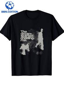 Unisex Y2K Retro "Chase Me" Pixel Art T-Shirt - Short Sleeve Crew Neck Summer Tee, Perfect For Casual Gaming Style, Great For Outdoor Activities And Everyday Wear, And Machine Washable - 黑色 - 查看 6