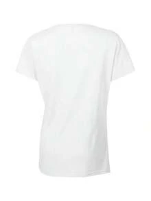 Women's Casual Fashion T-Shirt With Round Neck And Floral Print For Valentine's Day, Romantic And Fresh Style - Unisex Cotton T-Shirt With Loose Fit And Urban Vintage Style, Suitable For Spring, Summer And Autumn. - 白色 - 查看 2