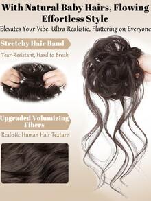 14 Inch Synthetic Fiber Messy Bun Hairpiece Scrunchie Fake Chignon Hair Bun Extensions Hair Accessories For Women Daily Use - Multicolor - View 3