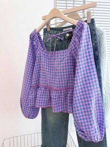 Blusa con volantes en el bajo, nueva llegada de otoño para mujer - Multicolor 3 - Ver 2