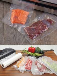 商用級網格食品真空密封袋捲 20x500cm，加厚通用食品保存袋，防冷凍灼傷食品儲存袋，舒肥慢煮餐點準備袋，廚房用品，父親節夏季烤肉露營多用途保存捲 - 查看 7