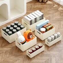2/1pcs Foldable Plastic Storage Box, Multi-Functional Drawer-Style Storage Box, Large Capacity Wardrobe Organizer, Cosmetic Storage Box, Sock Divider Storage Box; Suitable For Wardrobe Storage, Desktop Organization, Home Storage, Bathroom Storage, Kitchen Storage, Dorm Storage, Makeup Storage; Foldable Space-Saving, Essential Home Storage Item, Valentine's Day Gift, Valentine's Day Decoration Storage, Holiday, Back To School, Dorm Storage Organizer - Cream Door - View 5