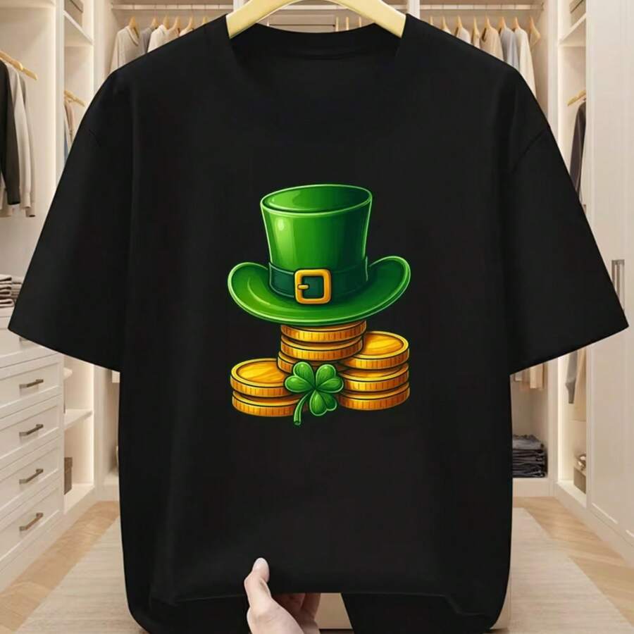 Camiseta impresa para hombres y mujeres - Negro - Ver 1