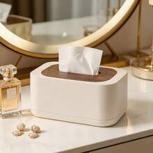 1pc Tissue Box Cover, Square Tissue Box Holder, Napkin Box, Tissue Box, Tissue Box Stand, Box-Shaped Dispenser, Suitable For Bathroom, Living Room, Office, Bedroom - View 5