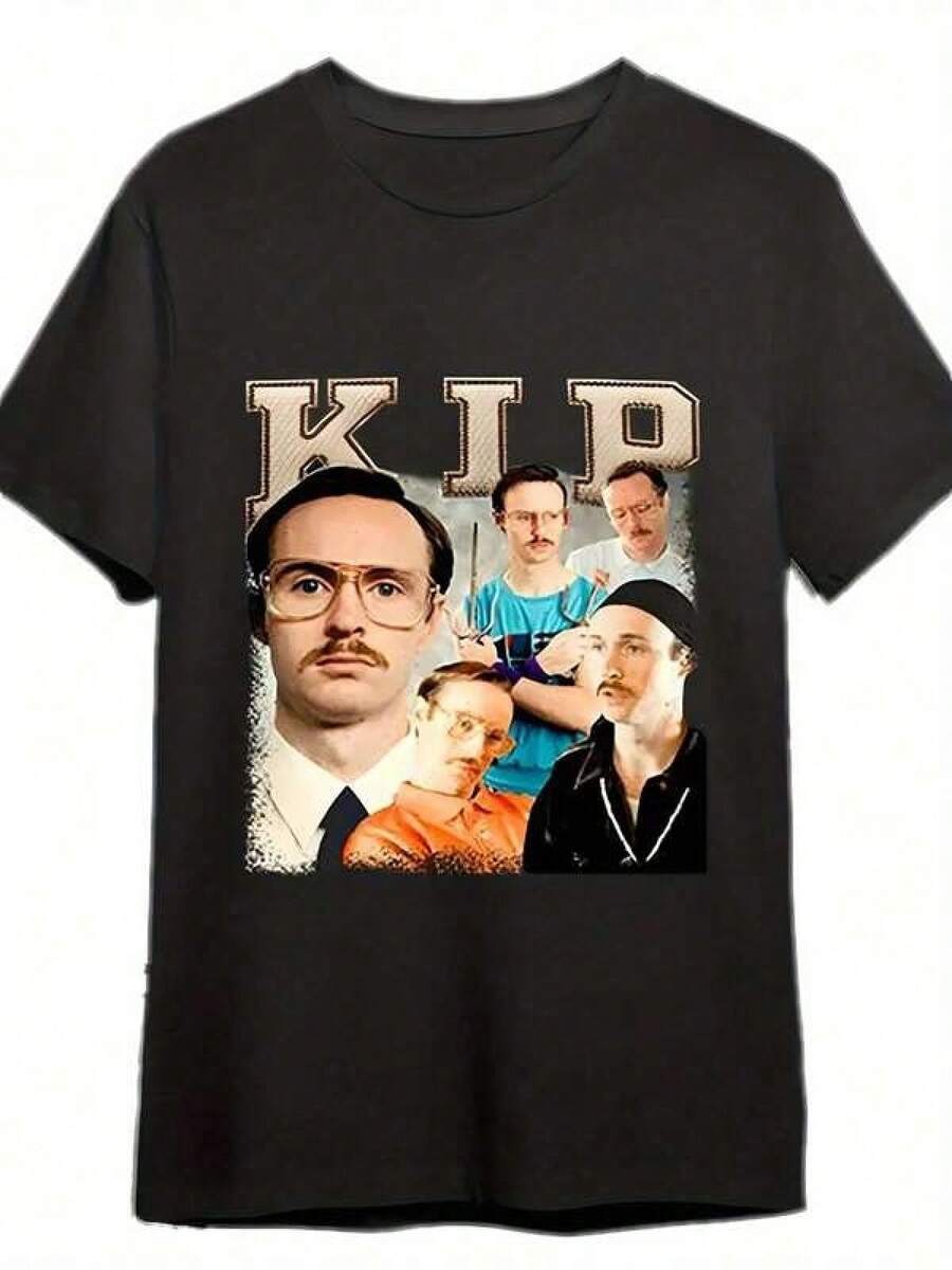 Camiseta unisex para adultos, de una pieza, 100% algodón, estilo casual y divertido con un personaje. - Negro - Ver 1