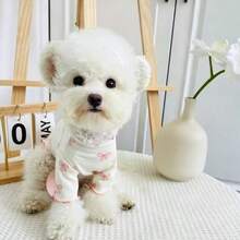 秋/夏宠物内衣，泰迪熊，博美犬，熊猫犬，比熊犬，约克夏梗犬，雪纳瑞犬小型犬服装 - 淺粉色 - 查看 4