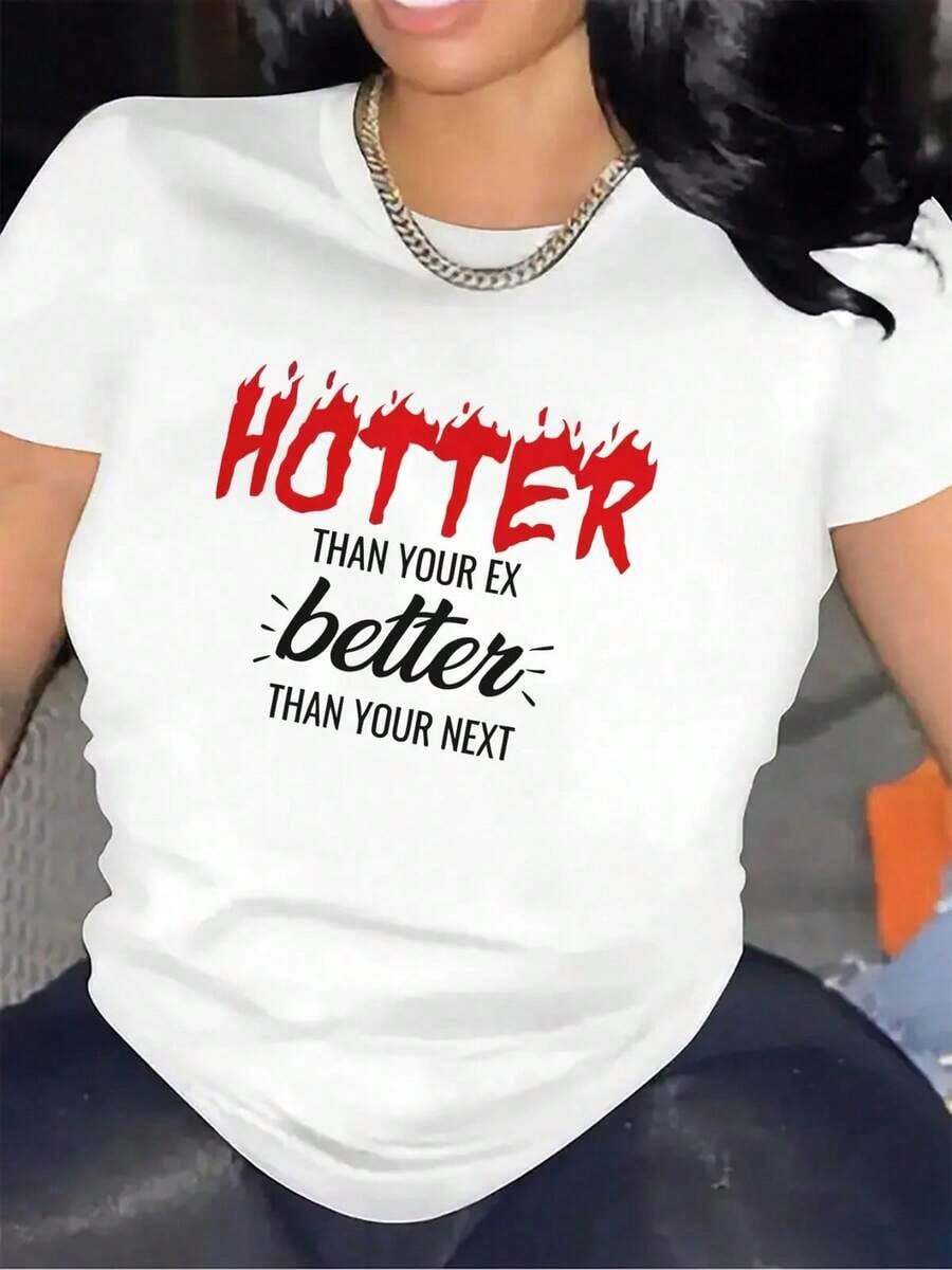 Short Sleeve Restaurant T-Shirt | Durable And Lightweight, With Bold Text Design, Comfortable Fit, Ideal For Casual Dining And Everyday Wear, Stylish And Modern Women's Top, Crew Neck, Medium Stretch Fabric, Printed Women's Standard Size Casual T-Shirt Breathable Lightweight Short Sleeve Tee Blouses For Women Shirt - 白色 - 查看 1