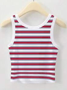 Top de tirantes con lentejuelas y aplicaciones de lentejuelas, estilo de ropa urbana, camisa corta de moda - Multicolor - Ver 4