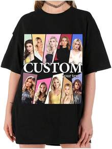 LucBuy Custom Pirate Rap T-Shirts, Oversized Sweatshirt With Custom Retro Face Text And Photos, Graphic Face Crew Neck Casual Drop Shoulder Hoodies Gifts - Style 9 - View 12