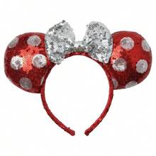 Băng đô tai chuột Minnie Mouse Disney đính kim sa đỏ – Băng đô tai chuột đính kim sa đỏ cổ điển, quà tặng cho fan Minnie Mouse, quà tặng hoàn hảo cho trẻ em - Nhiều màu - Xem 1