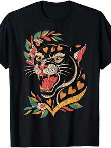 Nueva camiseta de manga corta para mujer de 180 g,% algodón - Camiseta casual versátil con estampado de verano para hombre - Camiseta con estampado de verano para parejas - Unisex - Regalo para vacaciones - Negro - Ver 8