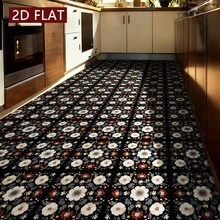 10pcs/Pack Japanese Floral PVC Floor Stickers, Self-Adhesive, Removable, Waterproof, Scratch-Resistant. These Ready-To-Use Decorative Items Have A Natural Appearance, Suitable For Bedroom, Living Room And Kitchen. - 10Pcs - View 3