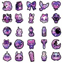 Gothic Purple Aesthetic Sticker Pack Of 50, Waterproof Vinyl Decals For Laptops, Water Bottles, Skateboards, Halloween Theme Doodles, Motorcycles, Guitars, Christmas Gifts, Rewards - White - 50 PCS - View 7