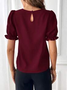Blusa con mangas abullonadas, blusas de manga corta - Granada - Ver 2