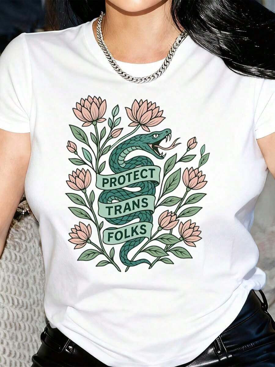 New Arrivals For Summer. Comfortable Retro T-Shirt For Transgender People, T-Shirt To Protect Trans People, Gift For Trans Rights, Social Justice T-Shirt, LGBTQ Ally T-Shirt, Pride Month Outfit. Blouse, Shirt > Beautiful. - 白色 - 查看 1