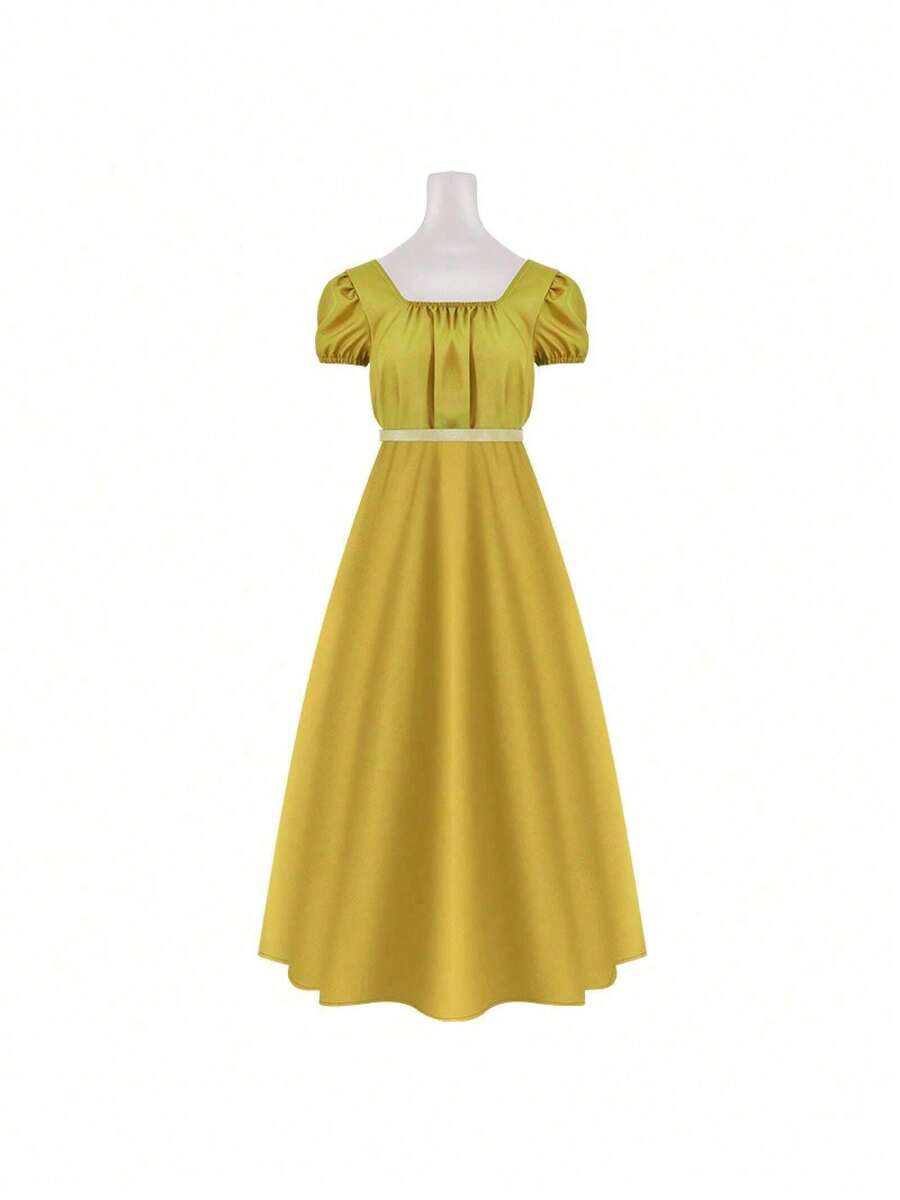 Cosplay Clothing - Bridgerton Pale Yellow Dress - View 1
