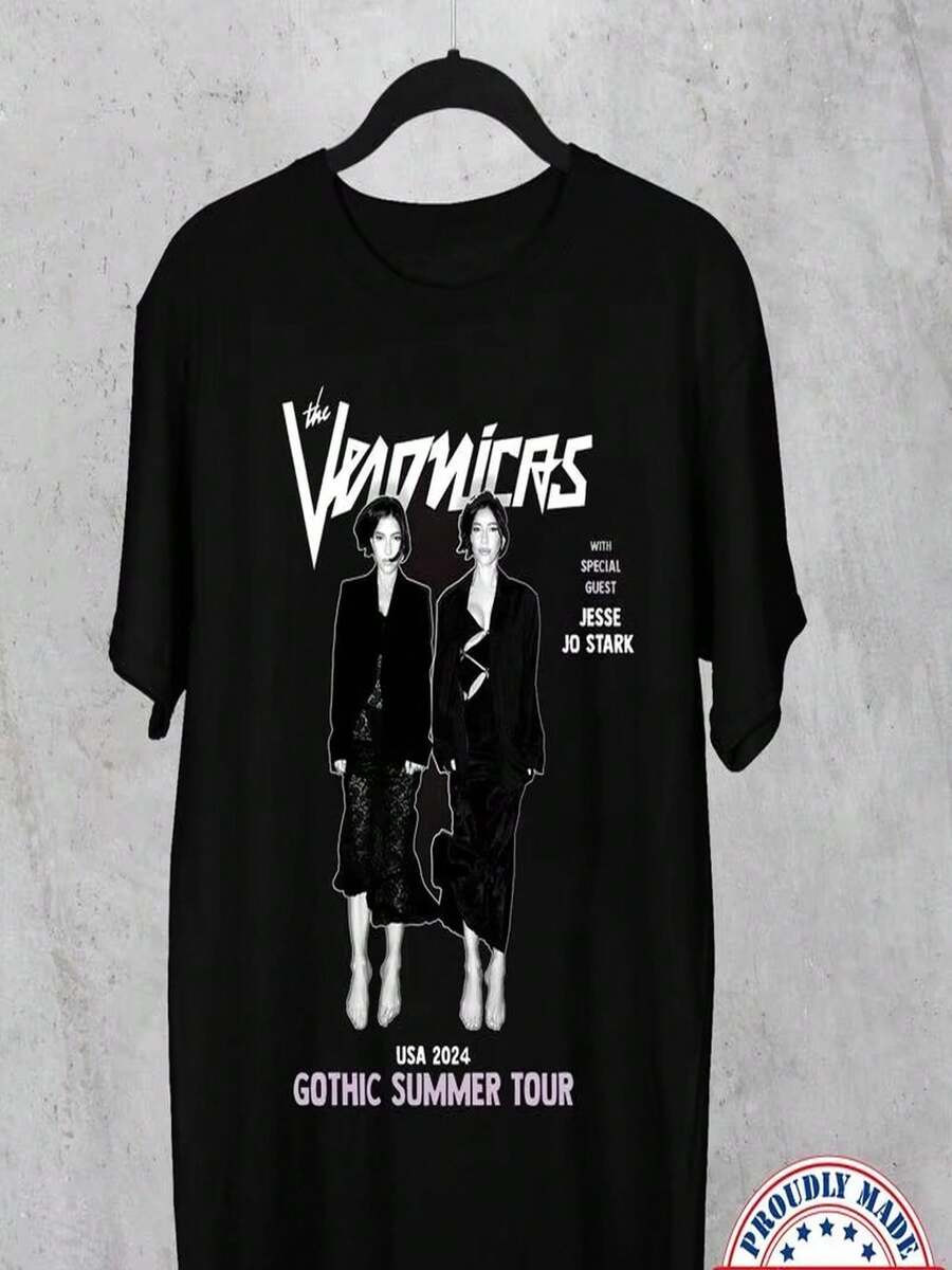 Veronicas Summer Tour T-Shirt, Gothic Style, Sizes S-5XL - Black - View 1