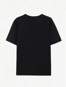 Premium Unisex Casual T-Shirts With Cute Design, Officially Licensed, Colorful Car Story Print, 100% Cotton T-Shirt For Women - Creative Cartoon Print, Lightweight And Breathable Fabric, Regular Crew Neck, Casual Summer Street T-Shirt, Black And White T-Shirt, Party Gift, Unisex. - 黑色 - 查看 2