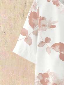 2 piezas Conjunto de top y pantalones casuales estampados para mujer - Rosa - Ver 6