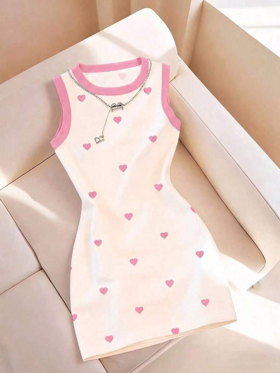 Vestido camiseta ajustado de mujer con cuello redondo y estampado de rayas, nueva llegada primavera/verano - Multicolor - Ver 1