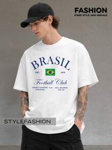 Brazil Football Club Brasilcore Aesthetic Copa Casual Unisex T-Shirt, 100% Cotton - 白色 - 查看 2