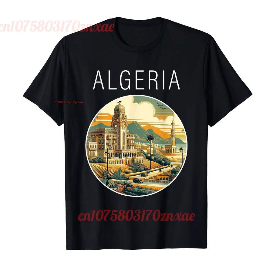 Camiseta 100% de algodón con paisAJse argelino para hombre y mujer, ropa UNISEX de talla S-6XL - forma - Ver 1