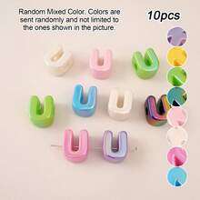 10pcs Electroplated Acrylic Large Hole English Letter Beads, DIY Phone Lanyard, Casual Shoe Charms, Handmade Jewelry Accessories, Holiday Gift [Random Mixed Color] - AB Colorful - View 24