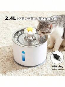 2.4LCat Water Fountain - Dispenser Minum Hewan Peliharaan Otomatis Stainless Steel dengan Tiga Sistem Filtrasi, Mode Aliran - Sangat Tenang untuk Kucing dan Anjing (Filter Pengganti Dapat Dibeli Secara Terpisah) - 2,4 liter - View 4