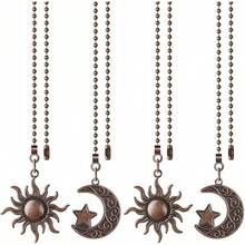 Ceiling Fan Pull Chain Set, 4pcs Moon Pattern Pull Chain Extension, Ceiling Fan Pull Chain Pendant, 12 Inch Ceiling Fan Chain Extender With Ball Fan Chain Connector - Moon and Sun - View 14