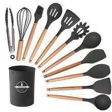 12pcs Silicone Kitchenware Set, Kitchen Utensil Set, Cooking Tool Set, Tableware Set, Washable Modern Cookware, Kitchen Gadgets, Houseware Tools, Kitchen Essentials, Kitchen Accessories - Multicolor - View 9