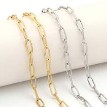1 chiếc dây chuyền móc khóa hình chữ nhật bằng thép không gỉ, chống gỉ sét và không gây dị ứng, dài 46cm. - vòng cổ khóa OT - Xem 7
