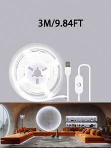 2835 LED 氛圍燈,USB 供電暖白色 LED 燈條,易於安裝,適用於客廳、臥室、櫥櫃、鏡子、天花板、廚房裝飾,可 DIY 裁剪創意使用,居家櫥櫃、梳妝台、電視背景 - 白色 - 查看 16